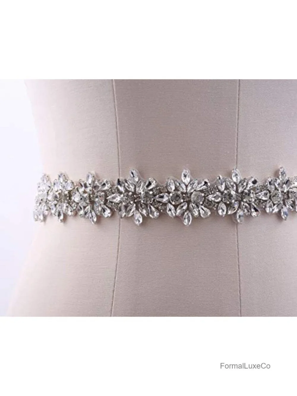 Handmade Crystal Rhinestone Sash Wedding Belt for Bride Dress